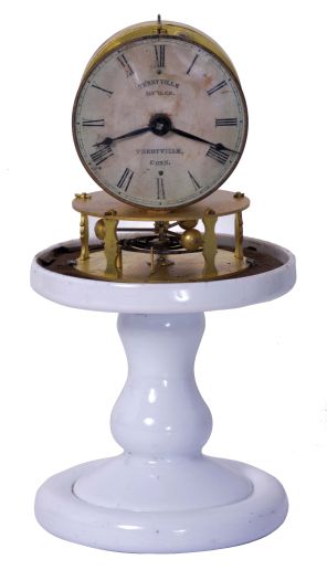 Terryville Mfg. Co., Terryville, Conn., 30 hour, time torsion pendulum candlestick novelty timepiece.