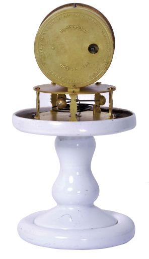 Terryville Mfg. Co., Terryville, Conn., 30 hour, time torsion pendulum candlestick novelty timepiece.