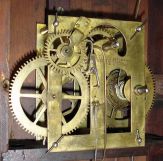 Chauncey Jerome, New Haven, Conn., 8 day, time only, brass weight driven movement OG shelf clock.