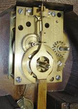 Waltham Watch Co., Waltham, Mass., 8 day, weight driven brass movement patent or banjo timepiece. Case is stamped "1826"