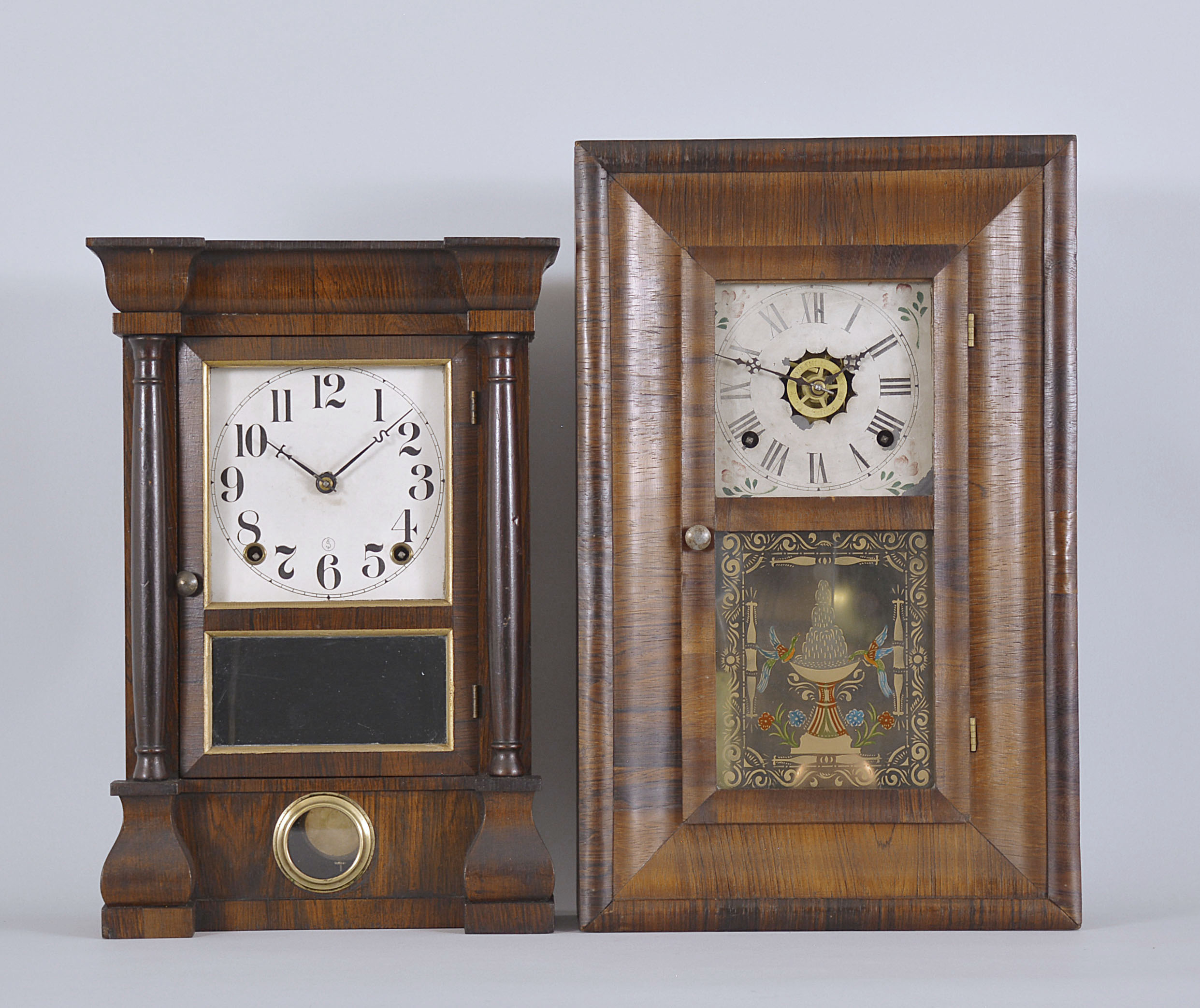 Two Clocks Seth Thomas Column & Cornice and Welch Mini OOG