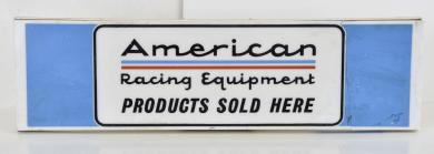 Advertising Signs- (2) Two Plastic Electric Backlit: (1) Coca-Cola with clock and aluminum frame; (2) American Racing Equipment "PRODUCTS SOLD HERE" store display