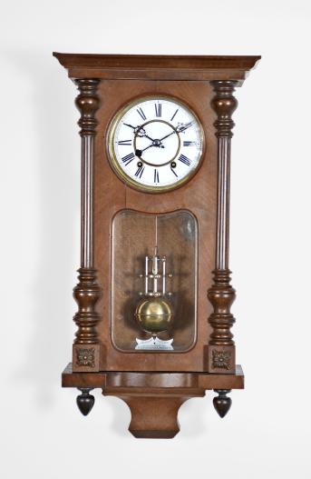 Rare hanging 400 day torsion pendulum clock with pivoted detent ...