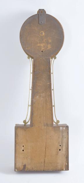 Samuel Abbott, Boston, Mass.8 day, weight driven brass movement patent or banjo timepiece.