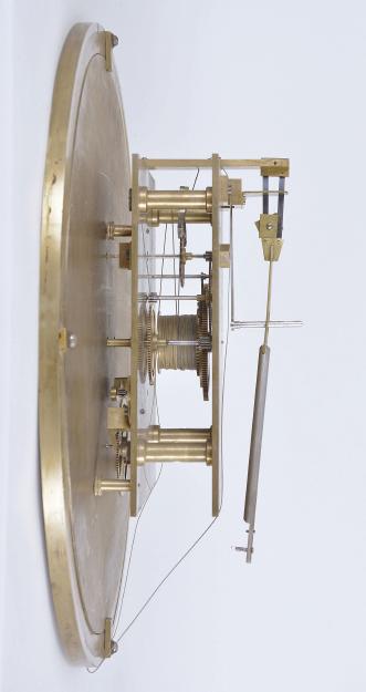 Probably Scotland, standing astronomical regulator in custom walnut case, 8 day, time only movement with a single train driven by two weights and with two vial mercury pendulum. The very large silvered astronomical dial measures 16 inches within chapter ring. Movement circa 1870