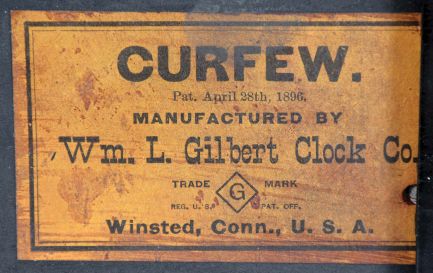 Clocks- 3 (Three): (1) F. Kroeber Clock Co., New York, "Parisian", 8 day, time and strike, spring brass movement walnut mantel clock, c1881; (2) William L. Gilbert Clock Co., Winsted, Conn., "Curfew", 8 day, time and strike, spring brass movement bell top mantel clock, c1900. (3) E. Ingraham & Co., Bristol, Conn., "Pansy", 8 day, time and strike, spring brass movement walnut mantel clock, c1881.