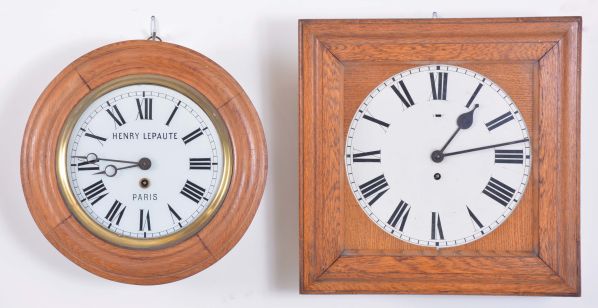 Clocks- 2 (Two): (1) France, 8 day, spring brass movement "Baker