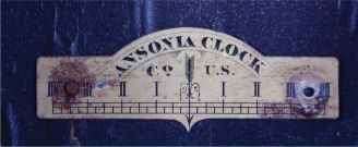 Ansonia Clock Co., New York, "Major" wall clock, walnut cased mirror side, 8 day gong strike.