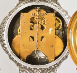 Ansonia Clock Co., New York, "Melody and Motion", 8 day, time and strike, spring brass movement mantel clock.