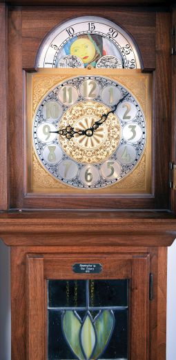 2 (Two) Modern: (1) Colonial Clock Co., Zeeland, MI, reproduction pinwheel jeweler