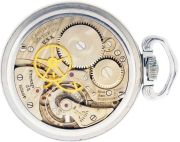 Hamilton Watch Co., Lancaster, Penn., "4992B", 16 size, 22 jewels, stem wind and set, adjusted to 6 positions and temperature, straight line damascened nickel plate movement, with hacking sweep seconds, lever escapement, monometallic balance, double roller, gold timing screws and whiplash micrometric regulator in a base metal, screw back and bezel open face case, Arabic numeral, black painted 24 hour "GCT" dial, white painted spade and poker hands, serial #4C142613, with "Memphis ORC" fob