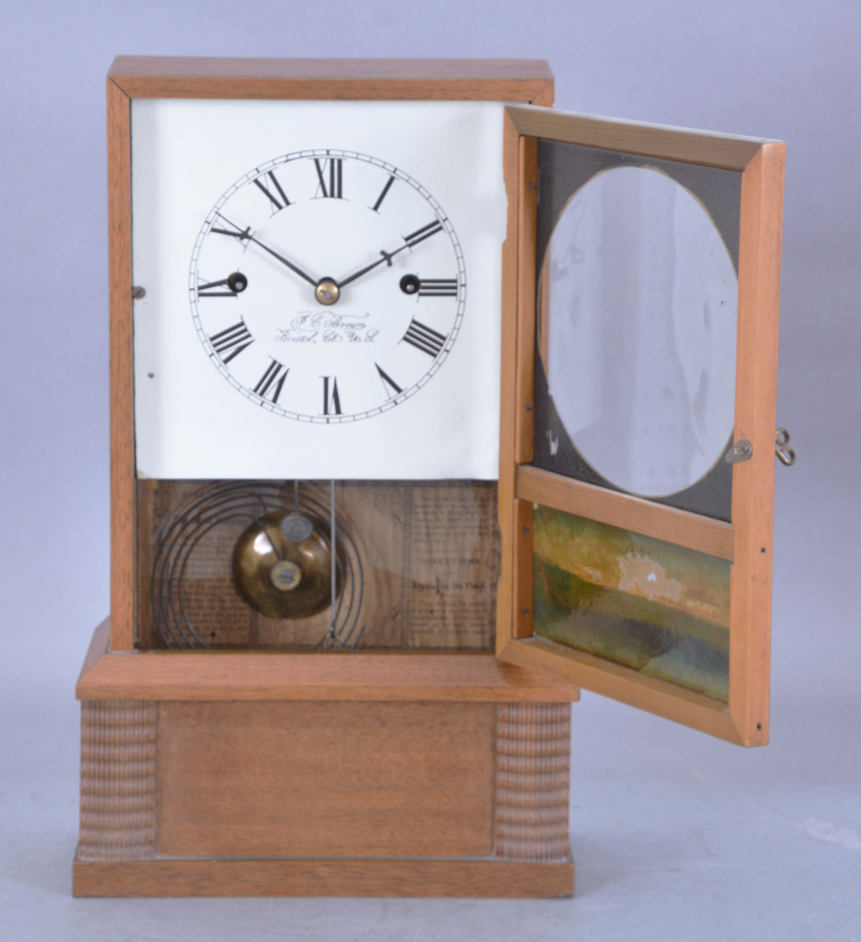 J. C. Brown Ripple Front Shelf Clock