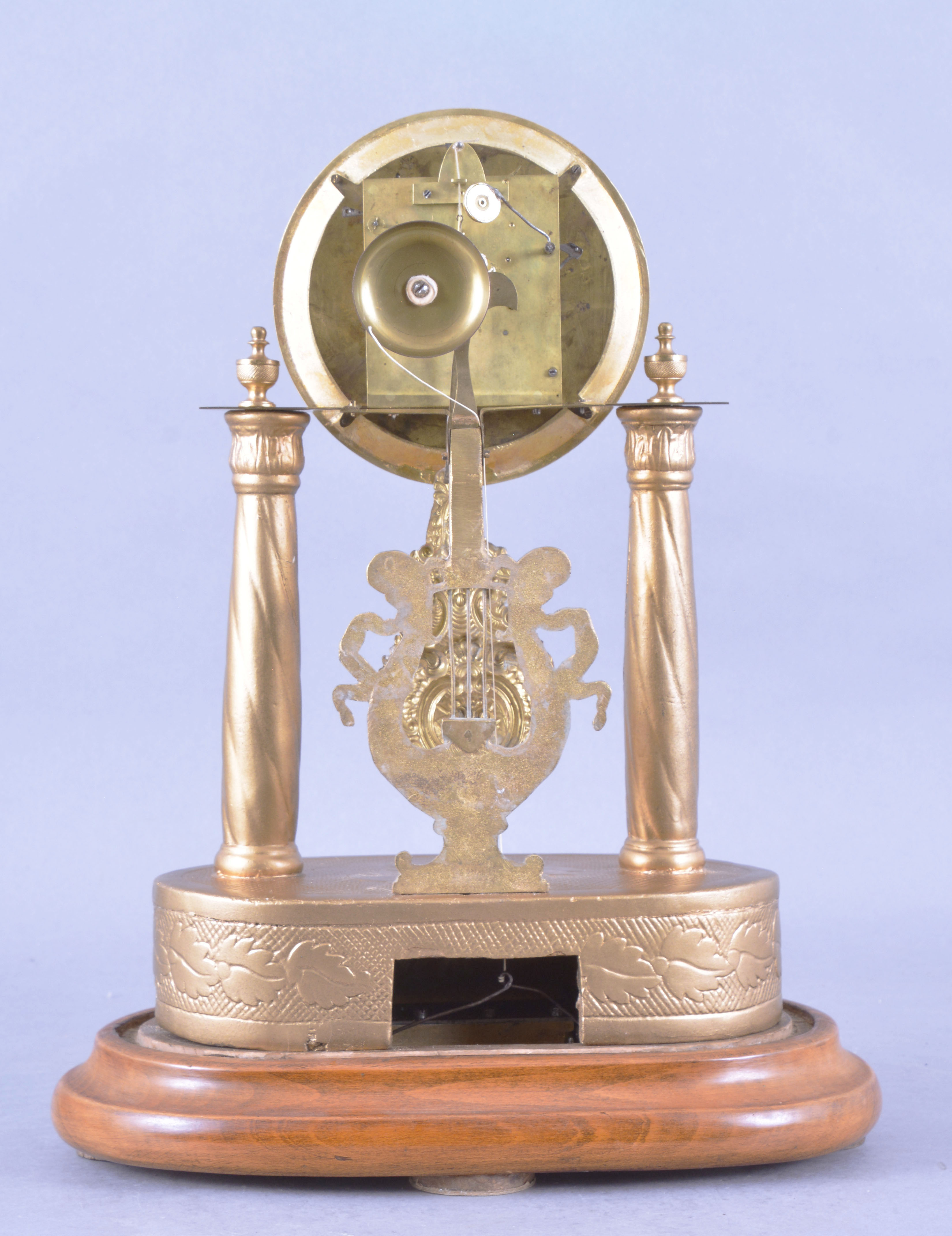 Austria, a mid 19th century mantel clock with music box, the