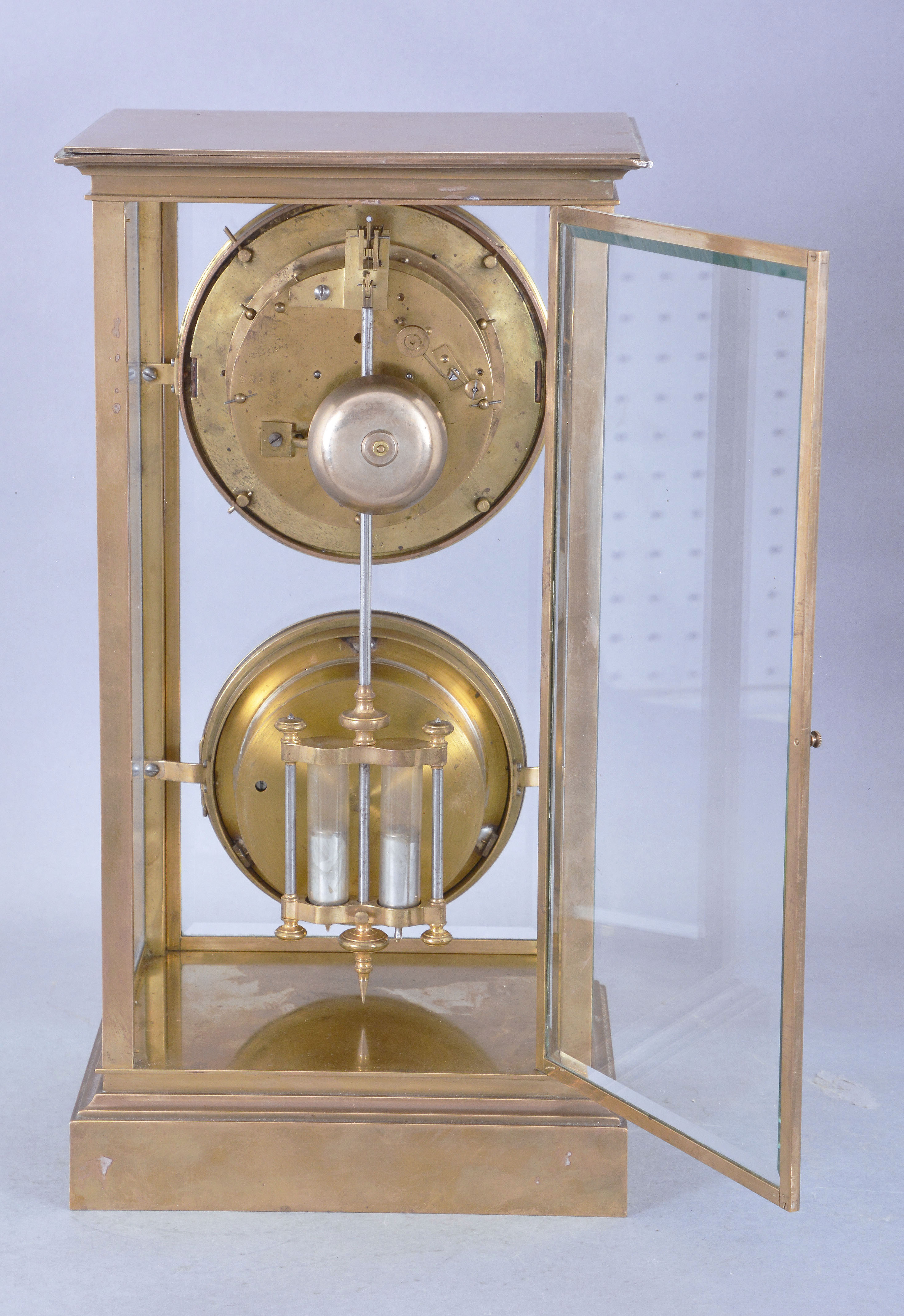 Large French crystal regulator with barometer