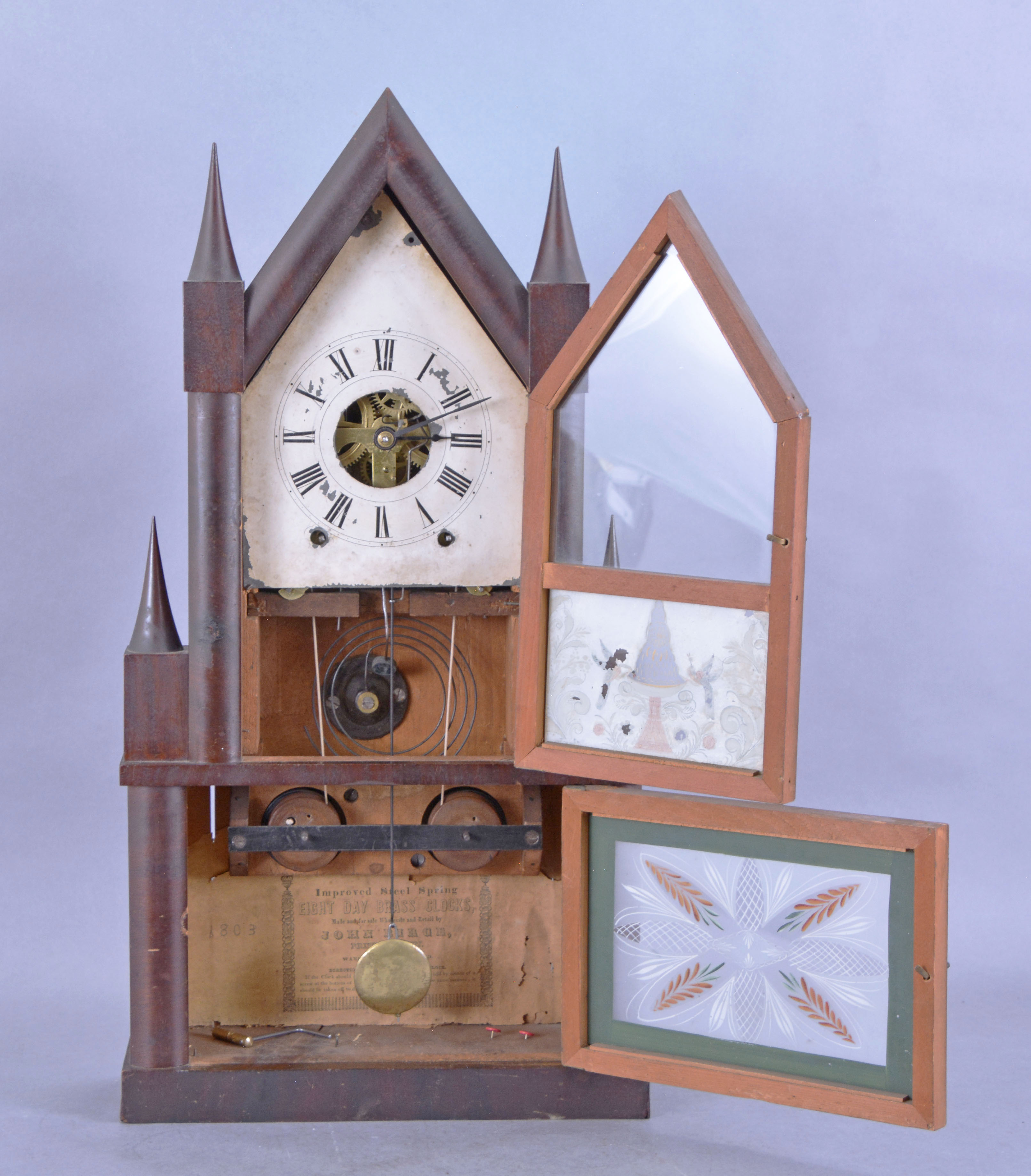 John Birge double steeple shelf clock